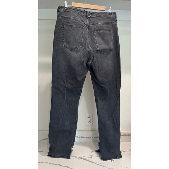 Zara Women's High-Rise Straight Leg Boot Cut Jeans Black Size 14 US - Picture 5 of 12